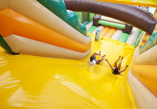 Buy Multiplay Jungle World extra wide slide with 3D obstacles for kids. Order inflatable slides now online at JB Inflatables UK