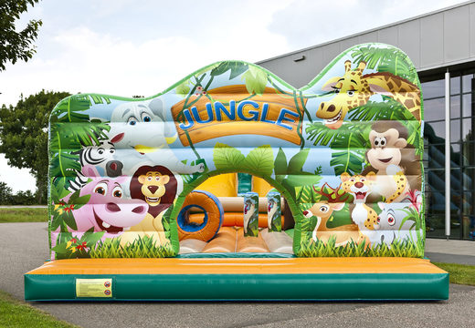 Get your extra wide Jungle World slide with 3D obstacles for kids. Buy inflatable slides now online at JB Inflatables UK