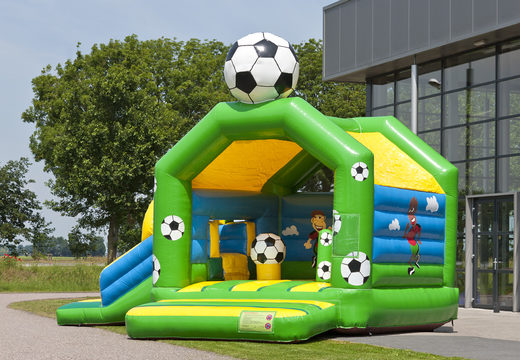 Order multifun bouncer with a striking 3D figure of a football on the roof for kids. Order inflatable bouncers online at JB Inflatables UK