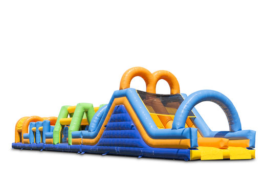 Buy an inflatable 27 meter long double obstacle course in cheerful colors for children. Order inflatable obstacle courses now online at JB Inflatables UK