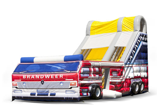 Buy fire brigade inflatable super slide for your children. Order inflatable slides now online at JB Inflatables UK