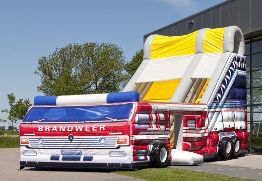 Buy firefighting themed inflatable slide for children. Order inflatable slides now online at JB Inflatables UK