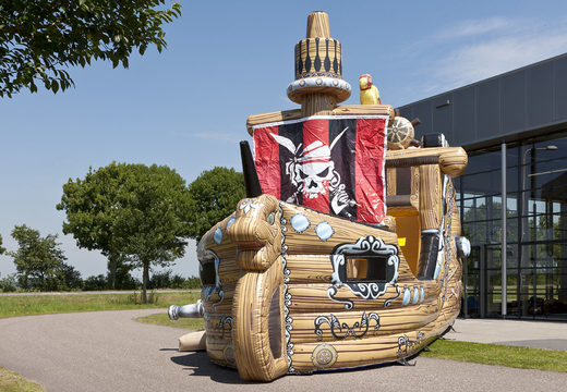 Get your inflatable pirate ship slide in a striking shape with cool 3D objects and full color prints for kids online now. Order inflatable slides at JB Inflatables UK