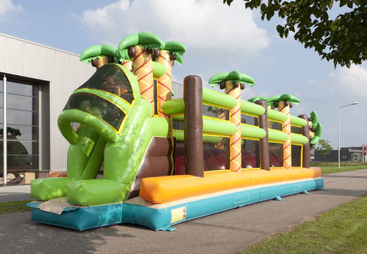 Order a 46.5 meter long jungle-themed obstacle course for children. Buy inflatable obstacle courses online now at JB Inflatables UK