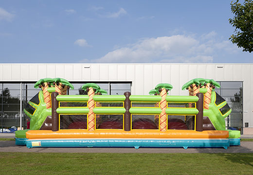 Buy mega 46.5 meter jungle themed obstacle course for kids. Order inflatable obstacle courses now online at JB Inflatables UK