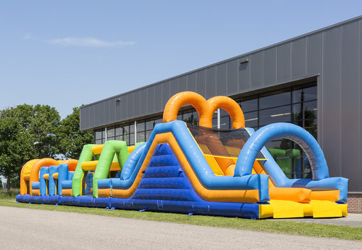 Buy 27 meter long double obstacle course in cheerful colors for children. Order inflatable obstacle courses now online at JB Inflatables UK