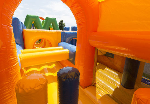 Get your double 27 meter long obstacle course in cheerful colors for children online now. Buy inflatable obstacle courses at JB Inflatables UK