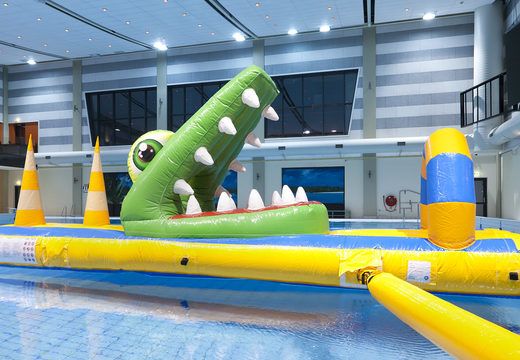 Buy a crocodile-themed inflatable obstacle course with fun 3D objects for both young and old. Order inflatable obstacle courses online now at JB Inflatables UK