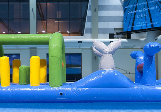 Spectacular dolphin themed pool run with challenging obstacle objects for both young and old. Buy inflatable pool games now online at JB Inflatables UK