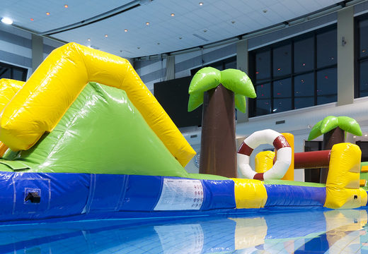 Buy an inflatable Hawaii run 12 meters obstacle course with 2 slides for both young and old. Order inflatable obstacle courses online now at JB Inflatables UK