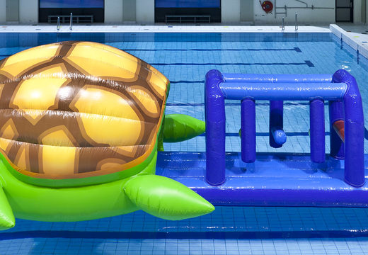 Order unique inflatable Obstacle Run in turtle theme with challenging obstacle objects for both young and old. Buy inflatable water attractions online now at JB Inflatables UK
