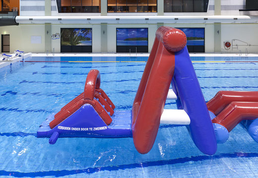Buy a unique inflatable Water obstacle run assault course with two climbing walls, a balancing object, a pendulum tower and a slide for both young and old. Order inflatable pool games now online at JB Inflatables UK