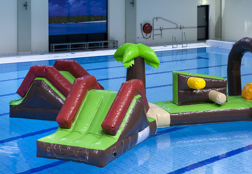 Inflatable assault course 16 meters long Double Hawaii Run XL swimming pool obstacle course with various exciting objects for both young and old. Order inflatable pool obstacle courses now online at JB Inflatables UK