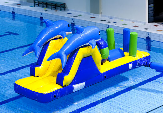 Buy an inflatable dolphin run slide with fun objects for both young and old. Order inflatable water attractions now online at JB Inflatables UK