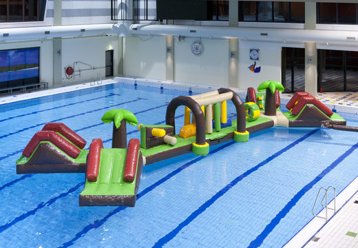 Order inflatable 16 meter long Hawaii Run XL obstacle course with various exciting objects for kids. Buy inflatable obstacle courses online now at JB Inflatables UK