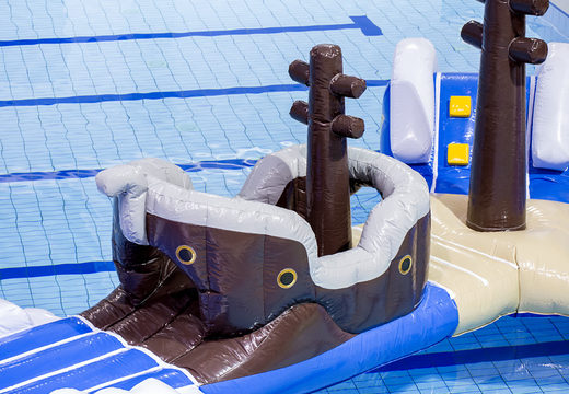 Buy unique inflatable pirate run obstacle course in a unique design with funny 3D objects and no less than 2 slides for both young and old. Order inflatable pool games now online at JB Inflatables UK