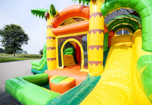 Order mini inflatable jungle bouncy castle with slide for children. Buy inflatable bouncy castles online at JB Inflatables UK