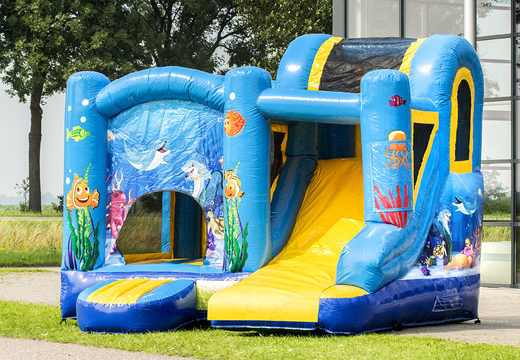 Order multiplay with slide ocean bouncy castle for children. Buy inflatable bouncy castles online at JB Inflatables UK