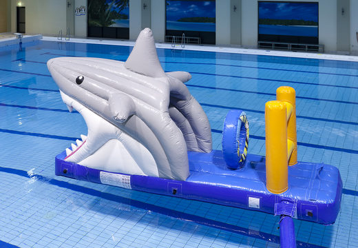 Buy an airtight shark themed inflatable pool slide for both young and old. Order inflatable water attractions now online at JB Inflatables UK