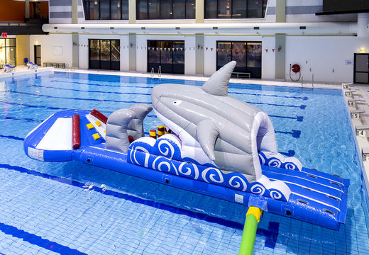 Buy a shark-themed inflatable slide for both young and old. Order inflatable water attractions now online at JB Inflatables UK