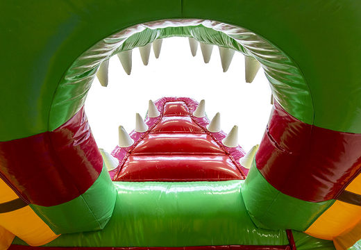 Buy indoor inflatable multiplay bouncer with slide in crocodile theme for kids. Order inflatable bouncers online at JB Inflatables UK