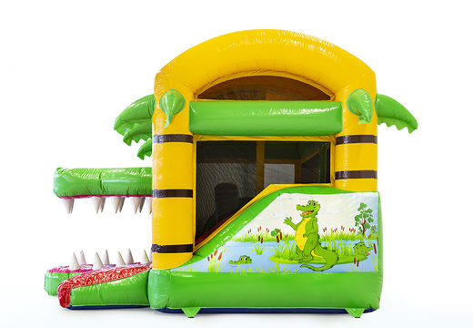 Order mini inflatable crocodile bouncy castle with slide for children. Buy inflatable bouncy castles online at JB Inflatables UK