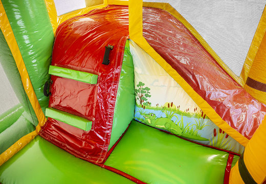 Buy a crocodile-themed bouncy castle with a slide for children. Order inflatable bouncy castles online at JB Inflatables UK