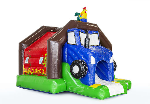 Buy inflatable slide combo farm-themed bouncy castle for children. Inflatable bouncy castles with slide for sale at JB Inflatables UK