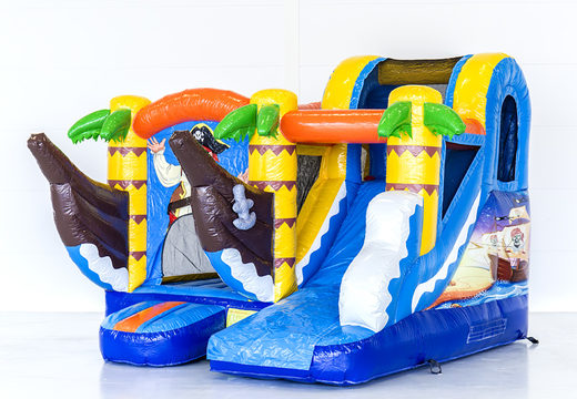 Order bouncy castle in pirate theme with a slide for children. Buy inflatable bouncy castles online at JB Inflatables UK