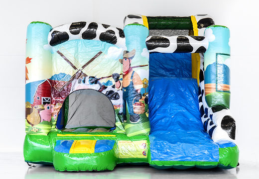 Order a small indoor inflatable multiplay bouncer in a farm theme for children. Buy inflatable bouncers online at JB Inflatables UK