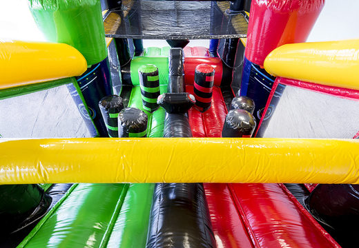 Buy IPS Time Run 15 meter long obstacle course with spot holders on the walls for children. Order inflatable obstacle courses now online at JB Inflatables UK