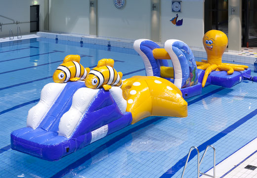 Order inflatable underwater world run assault course with fun 3D objects for both young and old. Buy inflatable obstacle courses online now at JB Inflatables UK