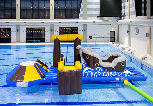 Get an airtight inflatable pirate play island with a vine, climbing tower, round slide and obstacles for both young and old. Order inflatable pool games now online at JB Inflatables UK