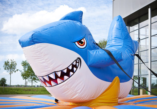 Shark themed inflatable pull-riding for kids and adults. Buy inflatable attraction online at JB Inflatables UK