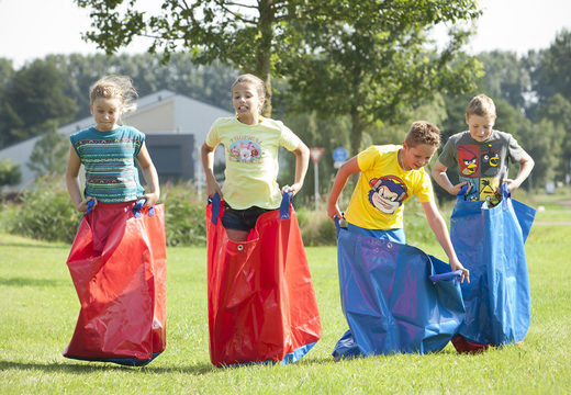 Order red and blue sack race bags for both old and young. Buy inflatable items online at JB Inflatables UK