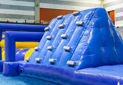 Obstacle Run Marine XL with double climbing wall and double slide for both young and old. Buy inflatable pool obstacle courses online now at JB Inflatables UK