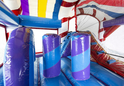 Order an inflatable indoor multiplay bounce house with slide in the candyland theme for kids. Buy inflatable bounce houses online at JB Inflatables UK