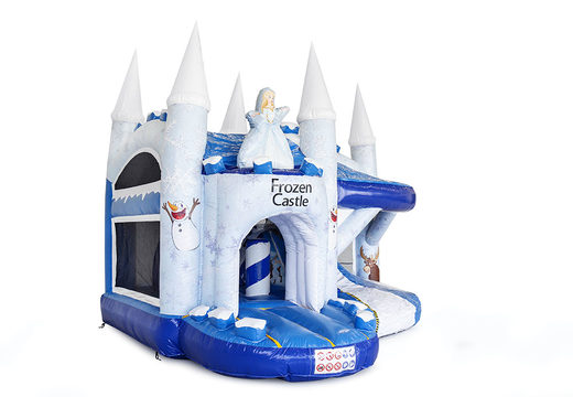 Buy medium inflatable Frozen castle bouncy castle with slide for kids. Order inflatable bouncy castles online at JB Inflatables UK