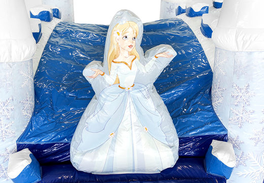 Multiplay ice bouncy castle with 3D objects and a slide for kids. Order inflatable bouncy castles online at JB Inflatables UK