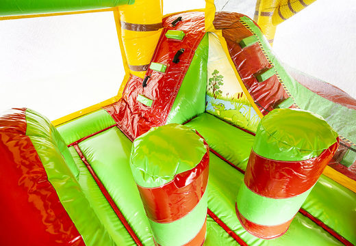 Multiplay jungle bouncer with a slide and buy 3D objects for kids. Order inflatable bouncers online at JB Inflatables UK