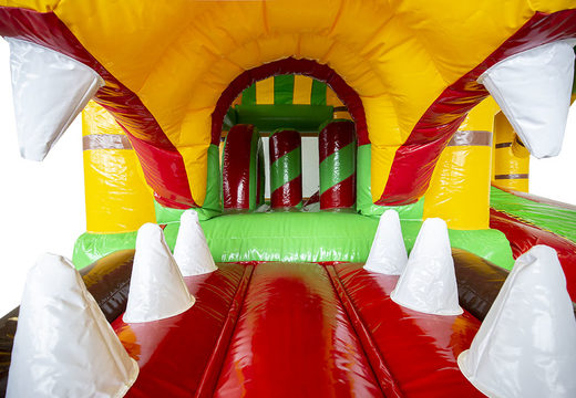 Buy an inflatable indoor multiplay bounce house with slide in a jungle theme for children. Order inflatable bounce houses online at JB Inflatables UK
