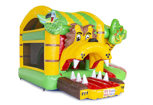 Buy medium inflatable jungle bouncy castle with slide for kids. Order inflatable bouncy castles online at JB Inflatables UK