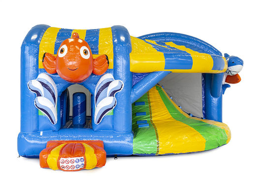Order indoor inflatable multiplay bouncy castle with slide in seaworld theme for children. Buy inflatable bouncy castles online at JB Inflatables UK