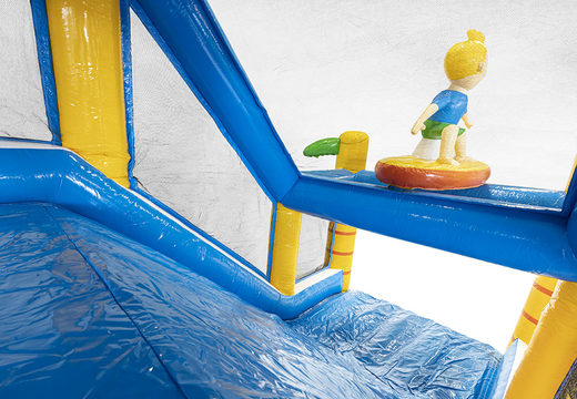 Buy modular 13.5m surf themed obstacle course with matching 3D objects for kids. Order inflatable obstacle courses now online at JB Inflatables UK