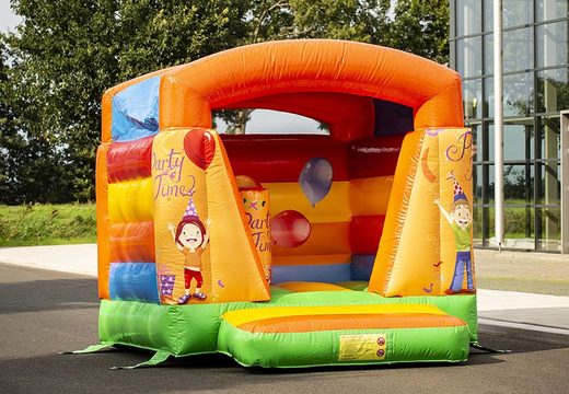 Small orange bouncy castle to buy for kids in party theme. Buy bouncy castles at JB Inflatables online 