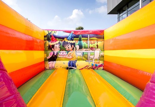 Purchase a small open bouncy castle for kids in party theme. Bouncy castles are online for sale at JB Inflatables UK 