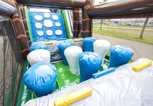 Buy a winter themed inflatable obstacle course with 7 game elements and colorful objects for children. Order inflatable obstacle courses now online at JB Inflatables UK