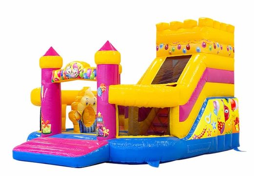 Buy large inflatable open multiplay bouncy castle with slide in theme party for kids. Order bouncy castles online at JB Inflatables UK