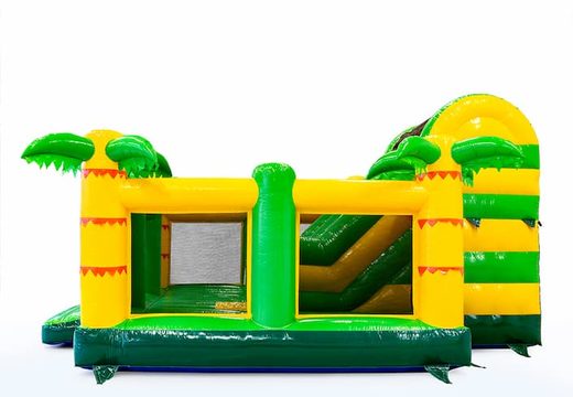 Buy a Jungle themed slidebox bouncer with a slide for kids. Buy inflatable bouncers online at JB Inflatables UK