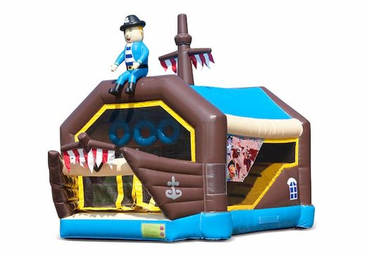 Order shooting combo small pirate bouncy castle with shooting game and slide for kids. Buy bouncy castles online at JB Inflatables UK